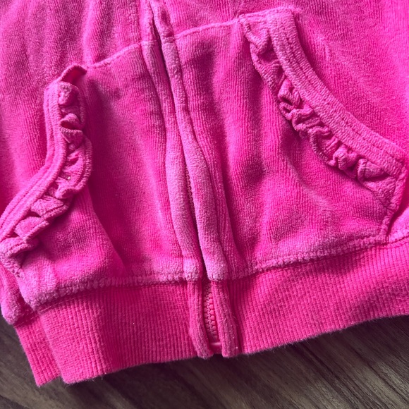 Juicy Couture Little Girls 2T Pink Velour Full-Zip Hoodie - Picture 4 of 9